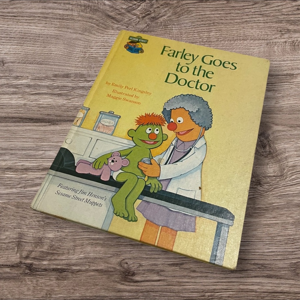 “Farley Goes to the Doctor” by Emily Kingsley 1980s Sesame Street Book Club